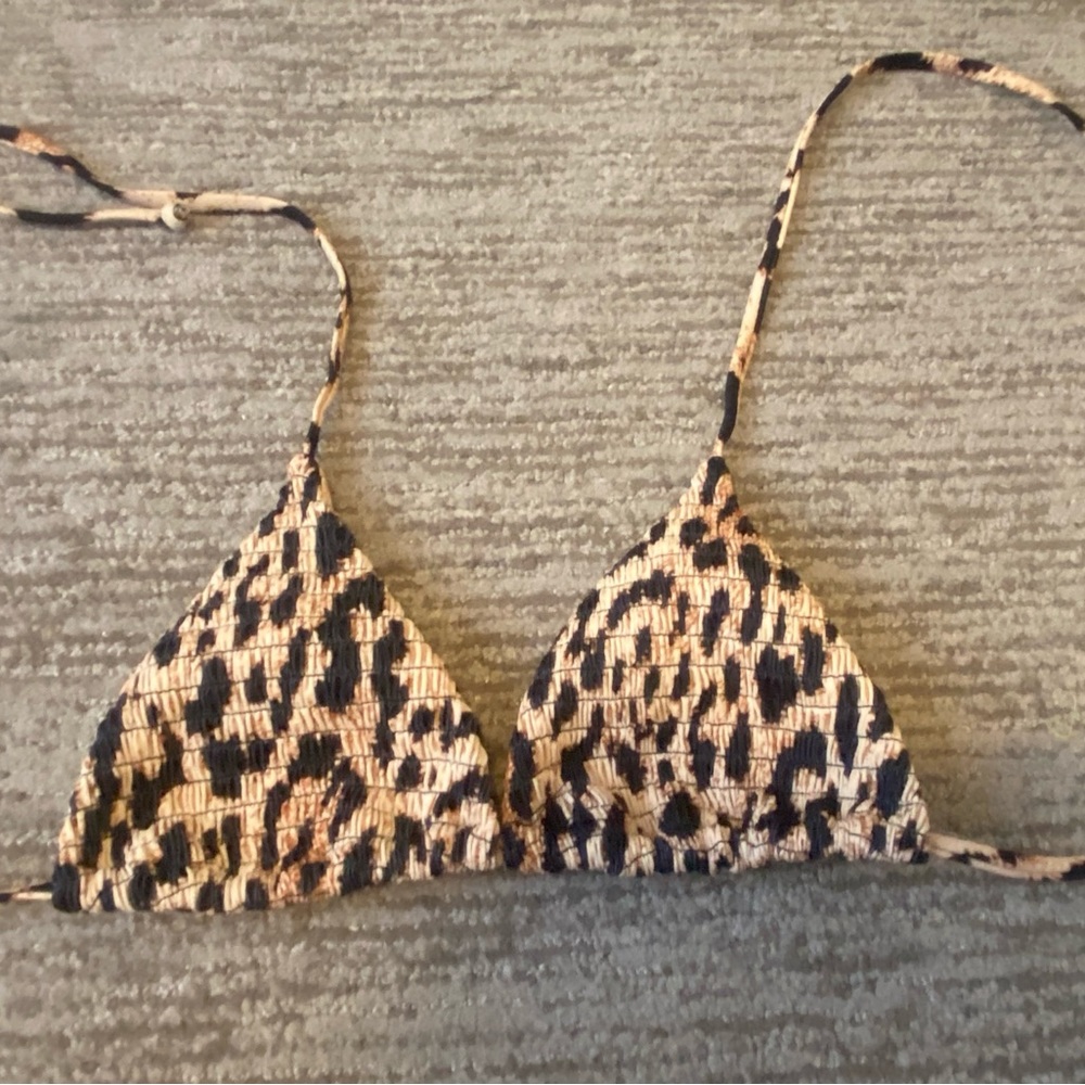 Leopard Print Bikini Top